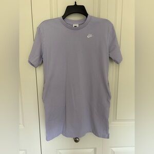 Girls Nike purple short sleeve tee shirt dress with pockets size girls large.